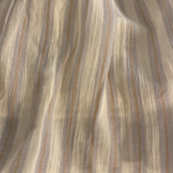 Madewell Smocked Pull On Mini Skirt Stripe Cool Fog XL - Picture 2 of 7